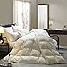 SNOWMAN Luxury All Season Goose Down Comforter Cal King Size Duvet Insert, 60 oz Eruopean Poland Goose Down Fill Weight -1200 Thread Count,100% Natural Cotton, Hypo-allergenic (King Size, Gray)