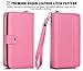 CASEOWL iPhone 8/iPhone 7/iPhone SE(2nd) Wallet Cases, [Large Capacity][Magnetic Detachable] 2 in 1 Zipper Pocket Leather Case with Wrist Strap, Kickstand, Cards Holder for iPhone 7/8/SE(2nd)-Pink