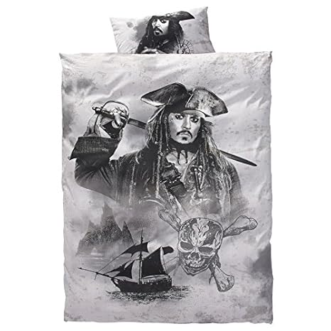 Disney Pirates of the Carribean Fluch der Karibik SALAZARS RACHE 2017 JACK SPARROW & the black PEARL Linon-Wende-Bettwäsche G