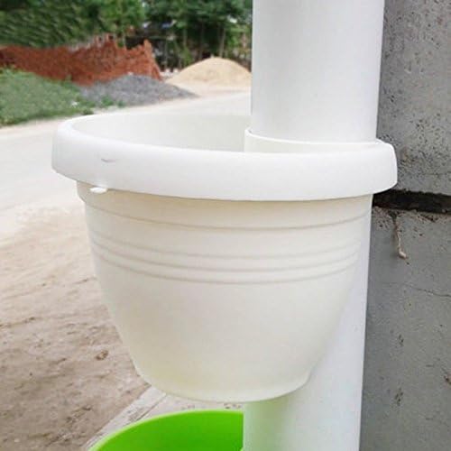 Flower Plant Hanging Pots Garden Balcony Home Decor Plastic Container Shower Basket Convenient Featuring A Durable (white)