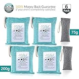 Nature Fresh Air Purifier Bags Bamboo Charcoal Air Purifying Bag 200g 75g for Home, Car, Odor and Pet, Activated Charcoal Odor Absorber6-Piece Value Pack