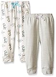 BON BEBE Baby Best Friends 2 Pack Assorted Pant Set, Neutral, 3-6 Months