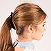 RC ROCHE ORNAMENT Womens Hair Banana Ponytail Holder Volume Secure Grip No Slip Comb Clincher Barrette Strong Hold Girls Ladies Clamp Clasp Beauty Clip, 6 Pack Count Medium Black