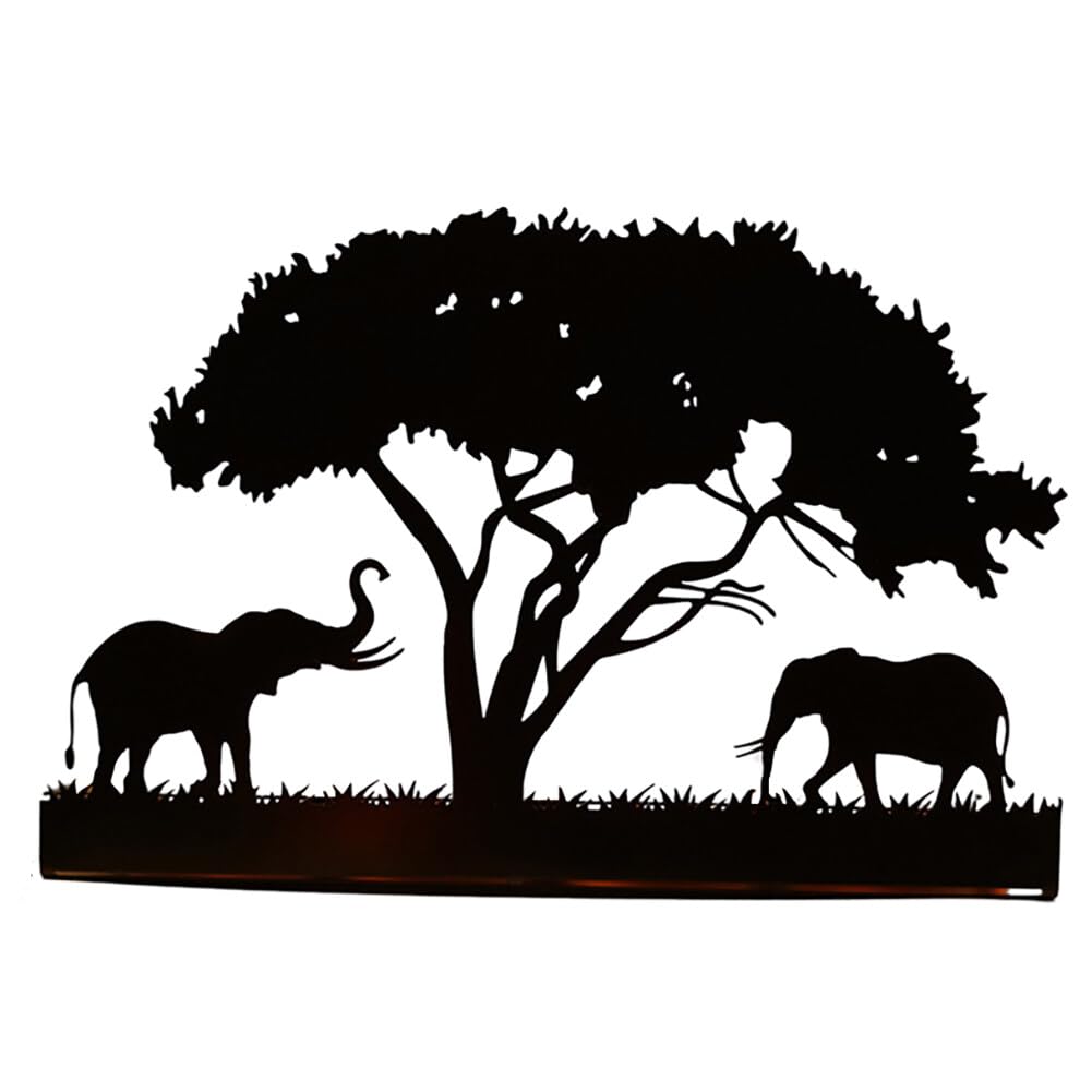Uposao Metal Animal Candle Holder, Vintage Hollow Elephant and Giraffe Silhouette Tea Light Candle Holders Vintage Candle Holders Forest Theme Home Decor Candle Holder Living Room Accessories