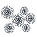 MOWO Silver Glitter Paper Fans Hanging Decoration Party Favor 6pc