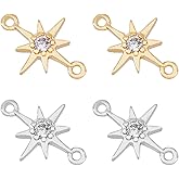 HOBBIESAY Rhinestone Cross Charms Crystal Cross Charms Gold Platinum Zirconia Crosses Pendants with Jump Ring for Jewelry Making Bracelet Necklace Earring Keychain