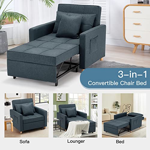Esright 40 Inch Sleeper Chair Bed 3in1 Convertible Futon Chair Multi