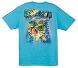 Guy Harvey Nitro Bass Aqua Blue Pocket T-shirt