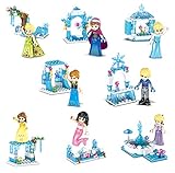 Sawaruita 8 Pack Princess Building Blocks Snow and Ice Series Castle Set, Compatible Lego,Model Building Blocks Gifts Toys for Kids and Girls (Ice Princess)