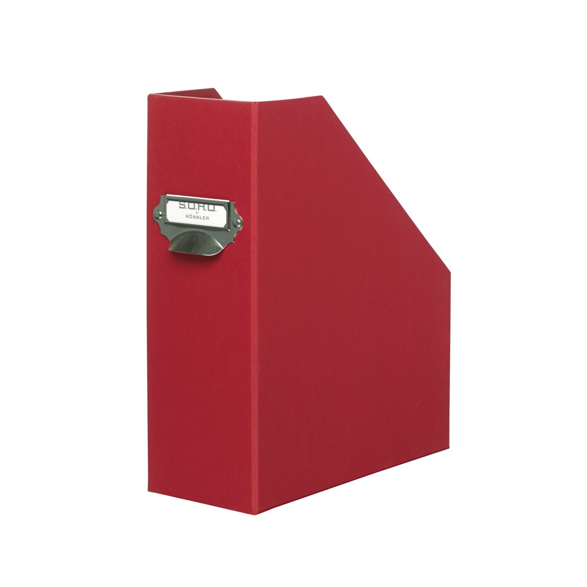 Rössler Papier 1318452361 - S.O.H.O. Tijdschriftenmap voor DIN A4, met handvat en beschrijfbaar etiket, 11,5 x 26 x 31,5 cm, rood, 1 stuk