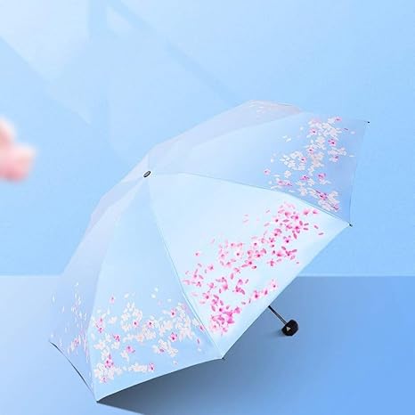 Amazon Hyfjp 自動傘の色レディース折りたたみ傘サンプロテクションギフトを変更三つ折り傘 傘 Color E ブルー Size 1 傘 折りたたみ 傘 レインウェア 通販