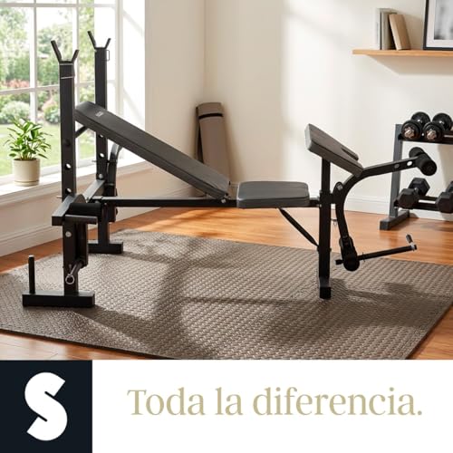 SIGNA Banco De Ejercicio Universal Fitness Multiposicion Banco De Pesas GYM En Casa Plegable Y Ajustable De Entrenamiento Pecho Brazo Abdomen Fitness (No Incluye Barra Ni Pesas)