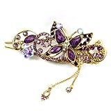 DZT1968® Top Seller Purple Lovely Vintage Jewelry Crystal Butterfly Hairpins Hair stick- for hair clip Beauty Tools (1)