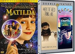 Image of Charlie and the Chocolate Factory Tim Burton & Where the Wild Things Are +Matilda DVD Set / Classic Family Movie Bundle Triple Feature