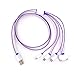 Turbold 4 in 1 Multi USB Charging Cable for iOS and Andriod Devices - 3-Feet - White & Purple