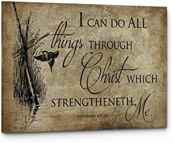 Qutenest - I Can Do All Things Through Christ Which Strengtheneth Me - Philippians 4:13 - Canvas Wall Art Print - Ready to Hang - 11x17