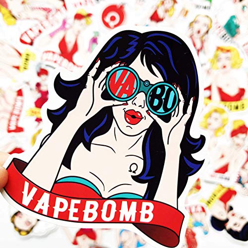 32PCS Vape Bomb Girl Stickers Sexy Modern Girl Sticker Laptop Car Bicycle Suitcase Computer Water Bottle Mobile Phone Stickers Decals (Bomb Girl) - Thumbnail 3