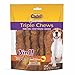 Cadet Gourmet Triple Chews Long-Lasting Pork Hide Sticks with Sweet Potato and Chicken, Healthy Dog Treats for Small & Large Dogs, 6 Count