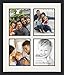 ArtToFrames Double-Multimat-550-61/89-FRBW26079 Collage Photo Frame Double Mat with 4-8x10 Openings and Satin Black Frame, Super White, 4-8x10