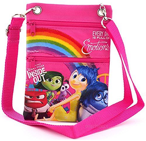 Disney Pixar Authentic Licensed Inside Out Small Multipurpose Shoulder ID Holder Bag (Pink)