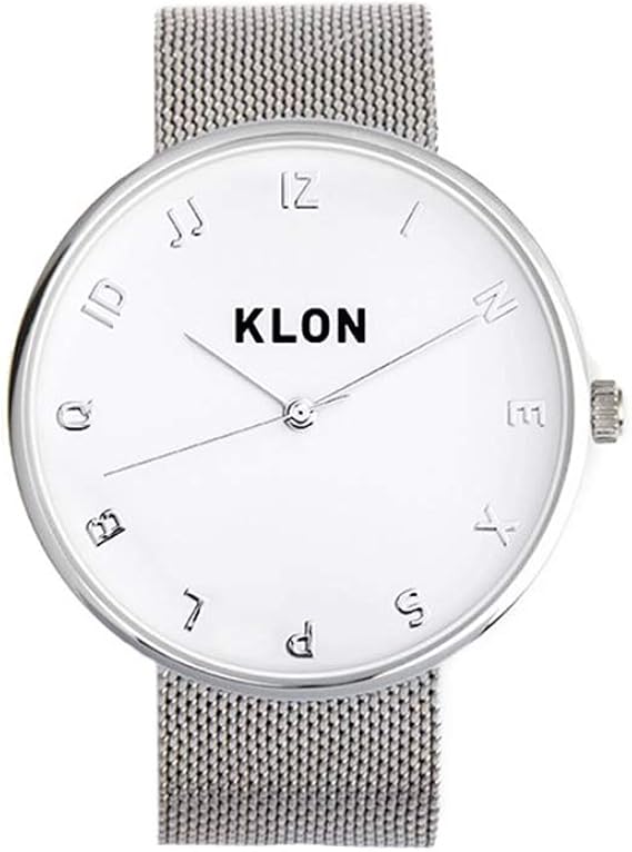 Amazon 腕時計 メッシュベルト ペアウォッチ カップル シンプル ユニセックス シルバー おしゃれ レディース メンズ Klon Mock Number Silver Mesh Ver Silver 40mm レディース腕時計 腕時計 通販