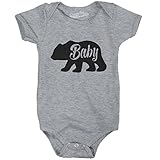 Baby Bear Funny Infant Shirts Cute 6 Months Creeper for Family Bodysuit (Grey) -6 Months
