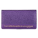 I Can Do All This Checkbook Cover in Purple - Philippians 4:13