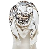 Women's Warm Oversized Checked Tartan Blanket Scarf Wrap Shawl With Brooch (One Size, Paisley Flower-Brown)