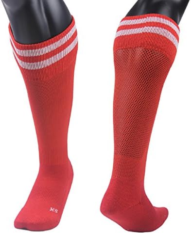 Lovely Annie Girls' 1 Pair Knee High Sports Socks for Baseball/Soccer/Lacrosse S(Red)