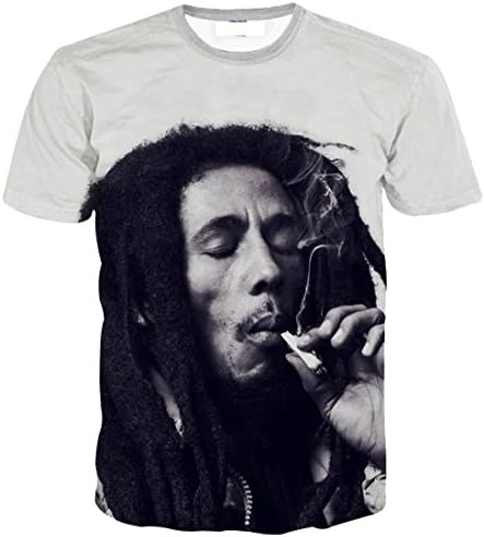 GGmar Men Fashion Smoking 3D Print T Shirts Short Sleeve Casual Tee Top Plus Size 5XL