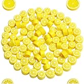 200Pcs Yellow Lemon Polymer Clay Beads Flat Spacer Bead Jewelry Making Supplies for Necklace Earring Bracelet Making Lemon (10mm),Decorations
