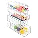 mDesign Office Supplies Desk Organizer for Paper Clips, Sticky Notes, Highlighters, Tape - 5 Drawers, Clear
