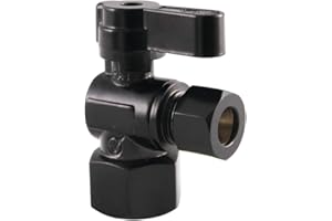 Kingston Brass KF4310MB 1/2" FIP x 3/8" OD Comp Angle Stop Valve, Matte Black