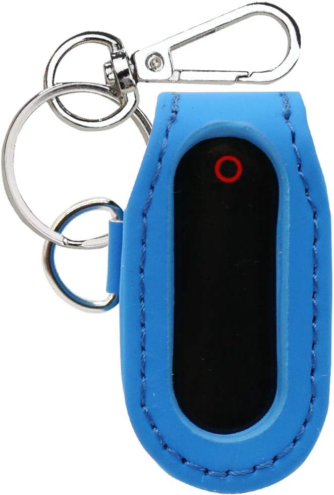 Smarther Go-Tcha case, Go-Tcha Keychain, Leather case for Gotcha, Portable Design with Keychain Carabiner, Blue