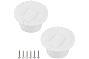 Tsnamay 2Pcs RV Round Electric Cable Hatch for 50 Amp Cords Power Cord Cable Hatch Cover,White