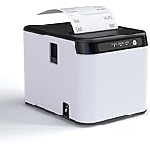Bisofice 80mm Receipt Printer ESC/POS Thermal Printer Desktop Direct Print USB+LAN Connection High Efficiency with Auto Cutter Large Paper Bin for Shipping Business Restaurant Kitchen Supermarket