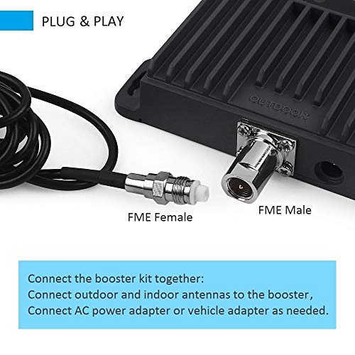 Cell Phone Signal Booster for RV, Motorhome, Cabin, Camper and Boat - Boost Verizon, AT&T T-Mobile 4G LTE Data - Dual 700MHz Band 12/13/17 Cellular Repeater Kit with Magnet/Omni Antennas - Thumbnail 4