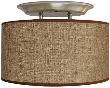 Dream Lighting 12Volt DC Fabric Light Fixture / Commercial Decor Lights with Brown Burlap High-Elliptical Oval Ceiling Light Shade-LED Decor Lamp-0.49A, 6W