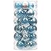 Sea Team Shatterproof Clear Plastic Christmas Ball Ornaments Decorative Xmas Balls Baubles Set with Stuffed Delicate Decorations (60mm/2.36 inch 30-Pack, Babyblue)