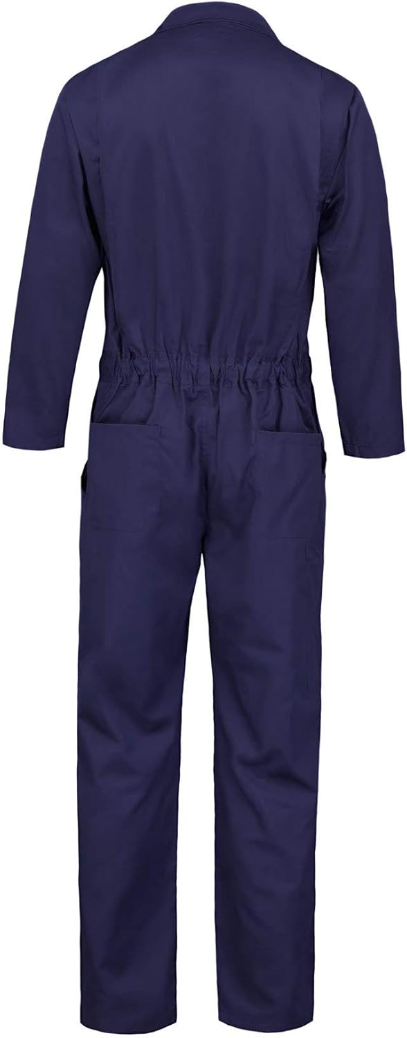 Kolossus Deluxe Long Sleeve Cotton Blend Coverall with Multi Pockets and Antistatic Zipper: Clothing