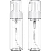 Beoncall Foaming Dispenser Bottle 7oz Transparent Empty Spray Bottles 2Pcs | Plastic Foam Pump Bottle Travel Soap Bottle Portable Foam Bottle (200ml)