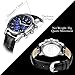 HOWK Business Casual Men's Date Multifunctional Quartz Wrist Watch Blue Dial Black Leather Strap