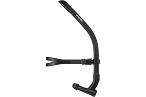 WACOOL Training Swim Snorkel Tube for Lap Swimming, Center-Mount Swivel Headband Ultimate Fit, Liquid Silicone Mouthpiece, One-Way Purge Valve, Anti-Splash Guard, for Adult Men Women (S201)