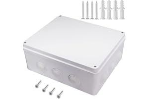 Zulkit Junction Box ABS Plastic Dustproof Waterproof IP65 Universal Electrical Boxes Project Enclosure White 11.8 x 9.8 x 4.7 inch (300mmx250mmx120mm)