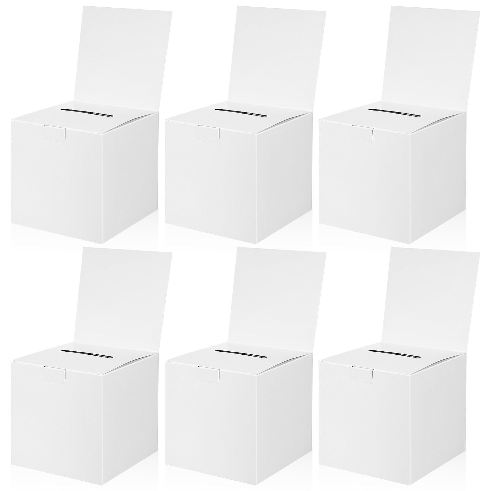 Ciieeo 6pcs Raffle Boxes Cardboard Voting Boxes for Raffles Ballots Present Storage Lightweight and Space-saving Design for Events and Charity Collections