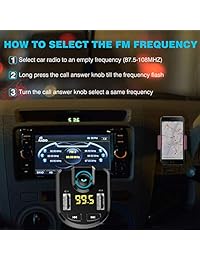 Transmisor FM Bluetooth para coche, transmisor FM inalámbrico, receptor de radio, adaptador para coche, con puertos de carga USB dual, manos libres, reproductor de música, soporte de tarjeta TF SD, disco USB