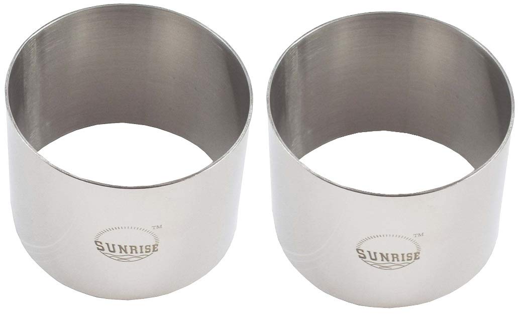 Photo 1 of (Pack of 2) Round Food Ring, Stainless Steel (2.75" D x 2" H)