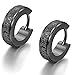 Flongo Men's Classic Stainless Steel Black Matte Hoop, Black, Size No Size