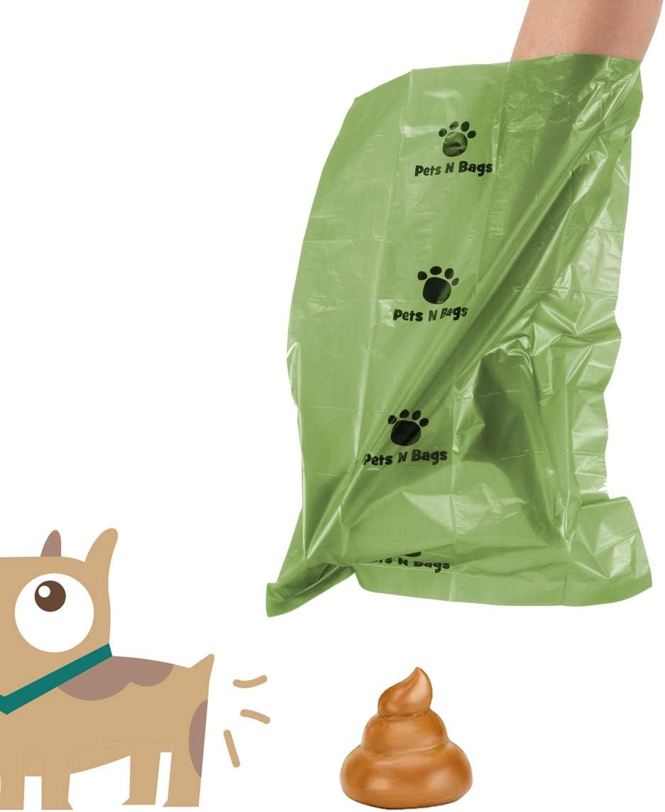 Pets N Bags Dog Poop Bags, Dog Waste Bags, Biodegradable Unscented Refill Rolls, Includes Dispenser : Pet Supplies