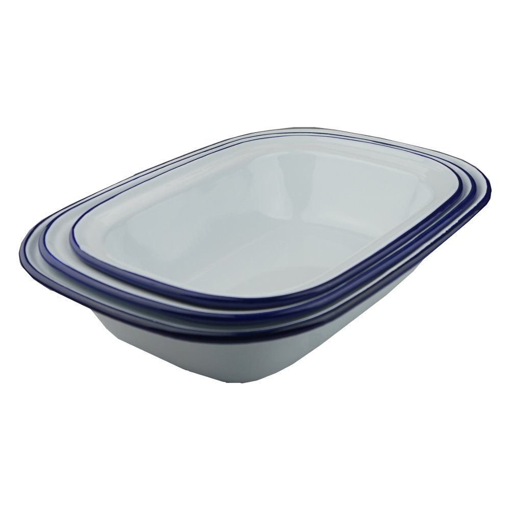 NEW - Falcon Enamel Bakeware Set of 3 Pie Dishes - 1 of each 24cm 26cm 28cm